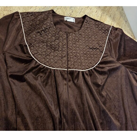 New! Lot of 2 Anthony Richards Sz 3X Velvet House Coat Robe Embroidered 1/2 Zip - Picture 9 of 12